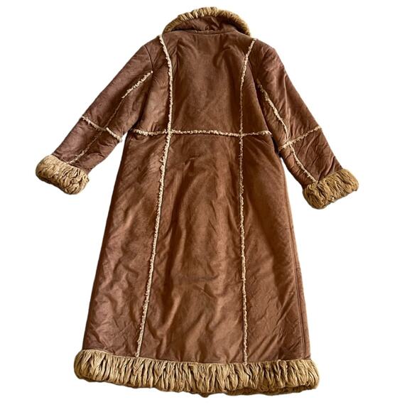 Gallery Women’s Vintage Penny Lane Fur Sherpa Lined Long Brown Maxi Coat Sz XL - Picture 5 of 16